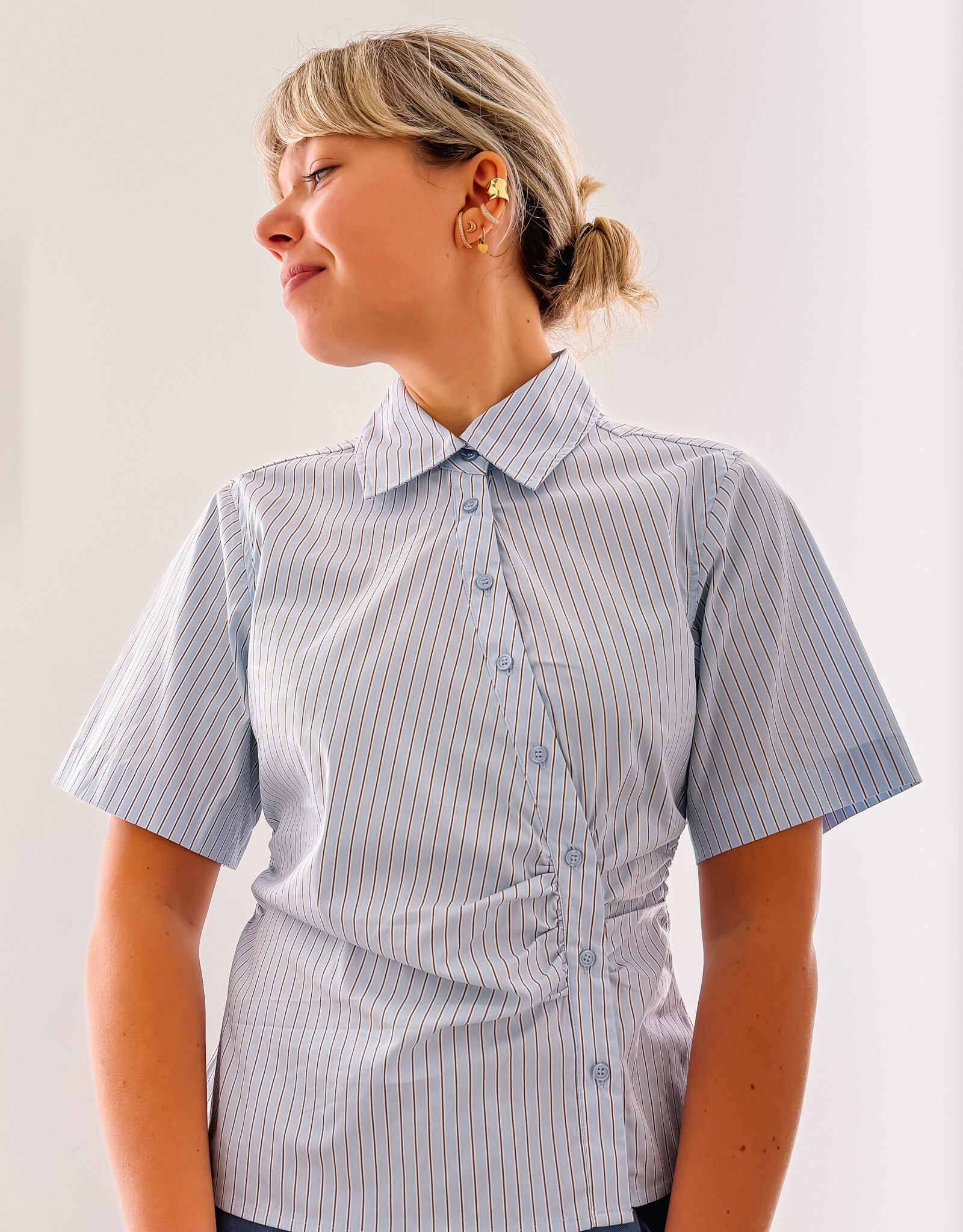 Blouse Stripe 'Hazel' - Light Blue - Neo Noir