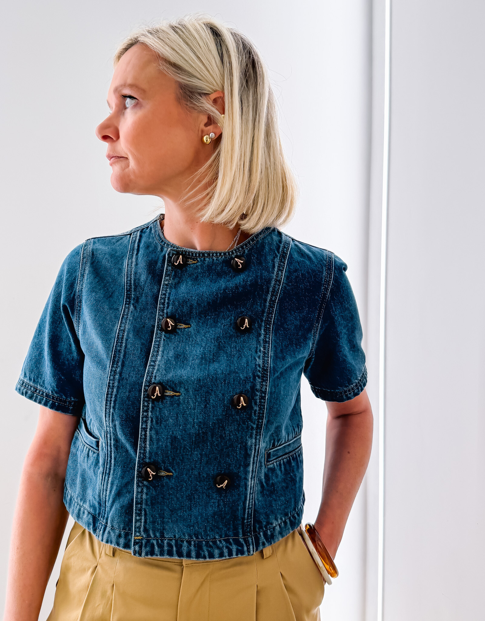The Golden House Ad Blouse 'Milo' - Denim - Adoré
