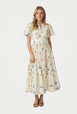 Jurk Flower 'Gardena' - Off White - Neo Noir