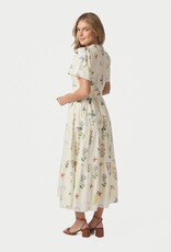 Jurk Flower 'Gardena' - Off White - Neo Noir