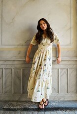 Jurk Flower 'Gardena' - Off White - Neo Noir