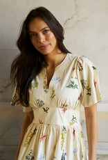 Jurk Flower 'Gardena' - Off White - Neo Noir