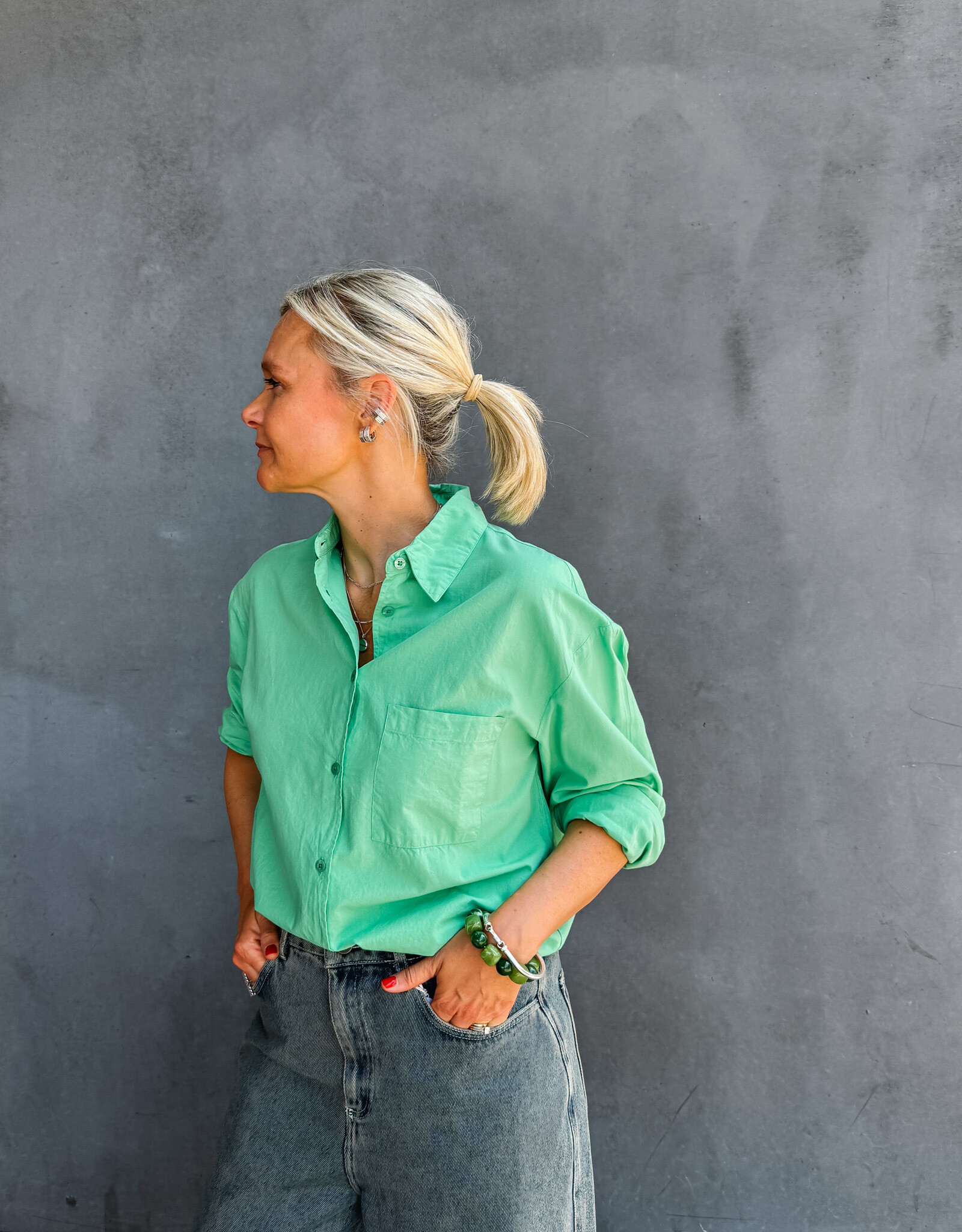 Colorful Standard Blouse  'Organic Oversized' - Spring Green - Colorful Standard