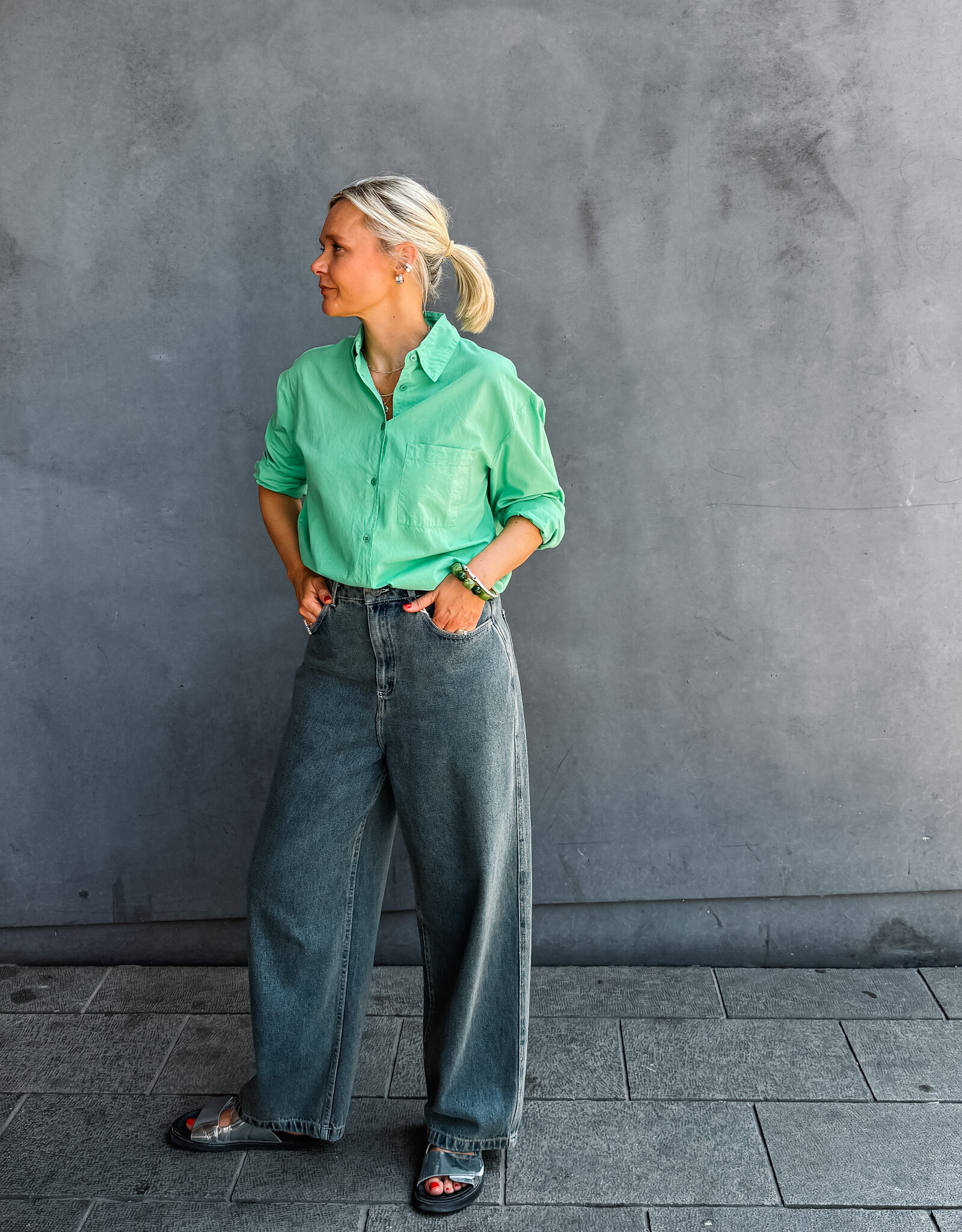 Colorful Standard Blouse  'Organic Oversized' - Spring Green - Colorful Standard