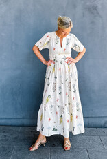 Jurk Flower 'Gardena' - Off White - Neo Noir