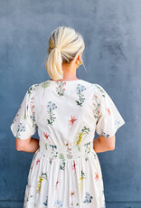 Jurk Flower 'Gardena' - Off White - Neo Noir