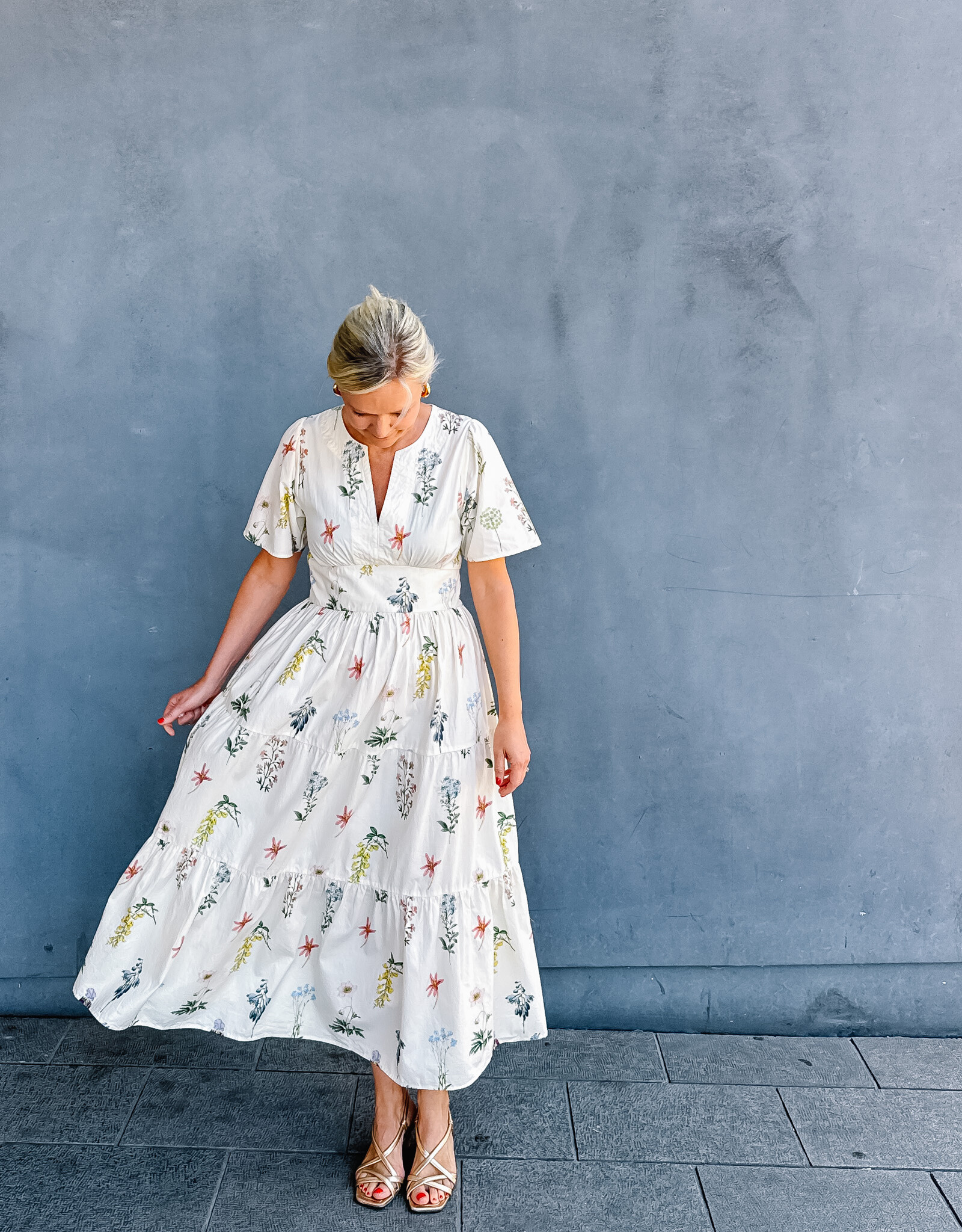 Jurk Flower 'Gardena' - Off White - Neo Noir