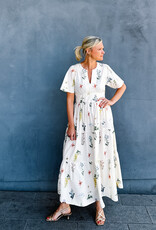 Jurk Flower 'Gardena' - Off White - Neo Noir