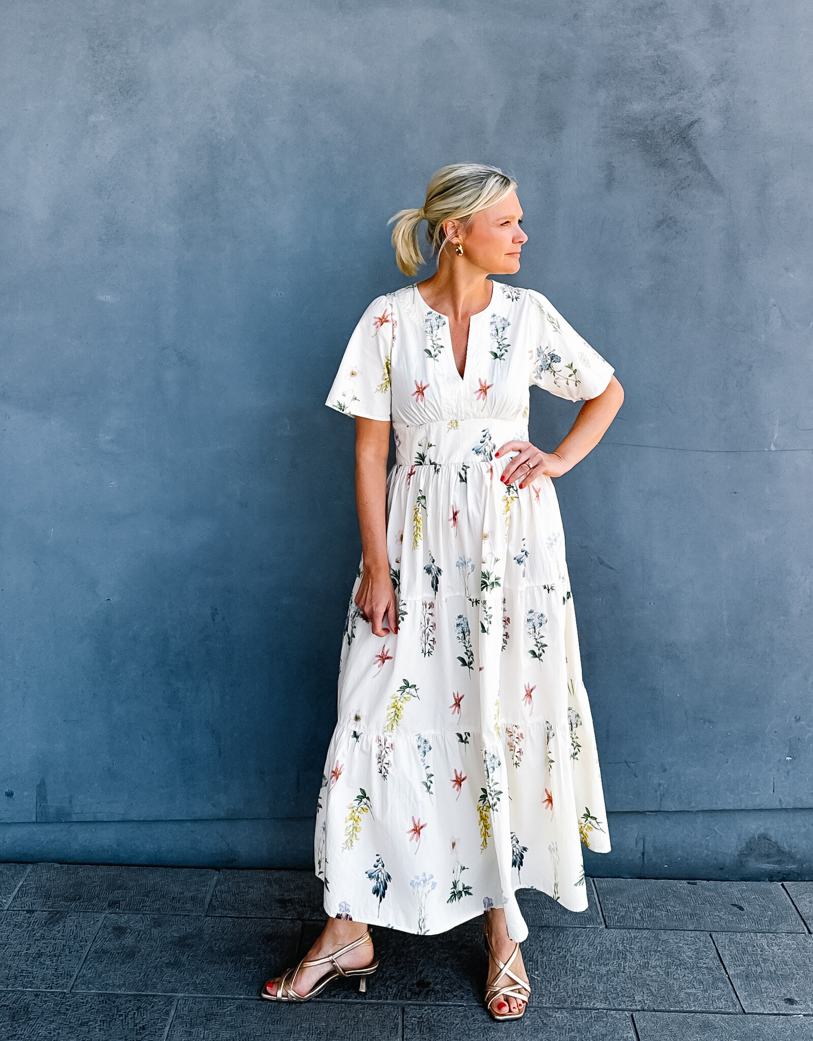 Jurk Flower 'Gardena' - Off White - Neo Noir