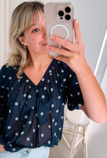 Lollys Laundry Blouse 'Pine' - Dark Blue - Lollys Laundry