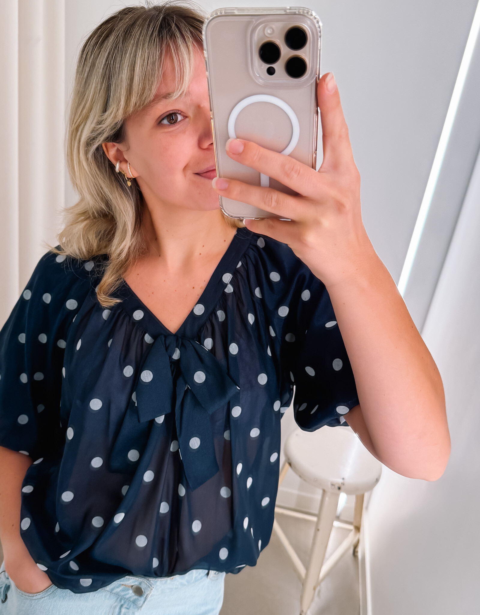 Lollys Laundry Blouse 'Pine' - Dark Blue - Lollys Laundry