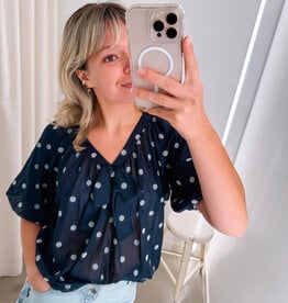 Lollys Laundry Blouse 'Pine' - Dark Blue - Lollys Laundry