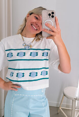 The Tiny Big Sister T-Shirt Boxy 'Roses' - Off-White -  The Tiny Big Sister