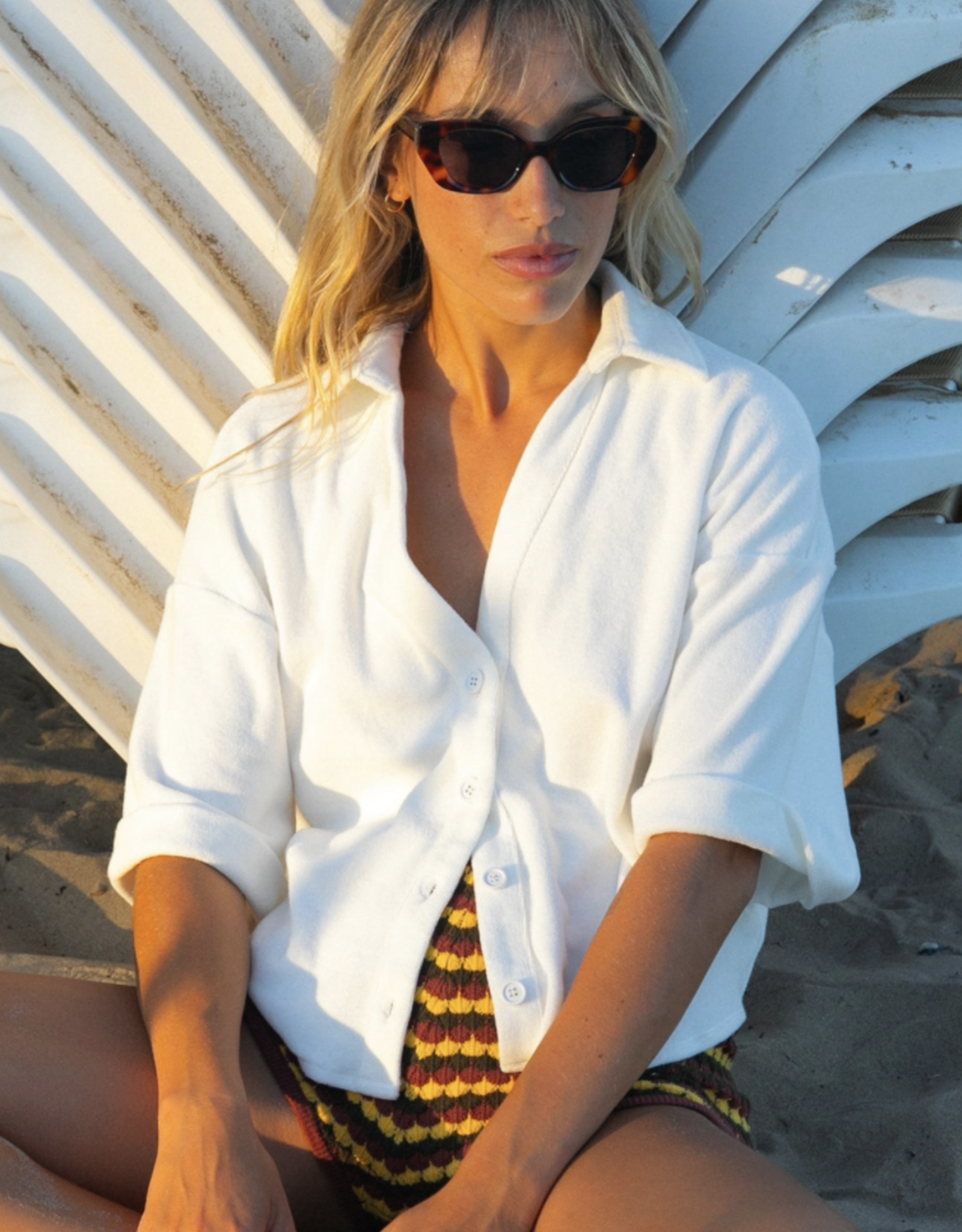 Laure+Max Cardigan Short Sleeve 'Cavane' - Ecru Eponge - Laure+Max