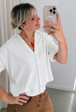 Laure+Max Cardigan Short Sleeve 'Cavane' - Ecru Eponge - Laure+Max