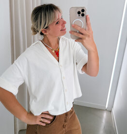 Laure+Max Cardigan Short Sleeve 'Cavane' - Ecru Eponge - Laure+Max