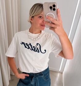 The Tiny Big Sister T-Shirt 'Sister' - Off White - The Tiny Big Sister