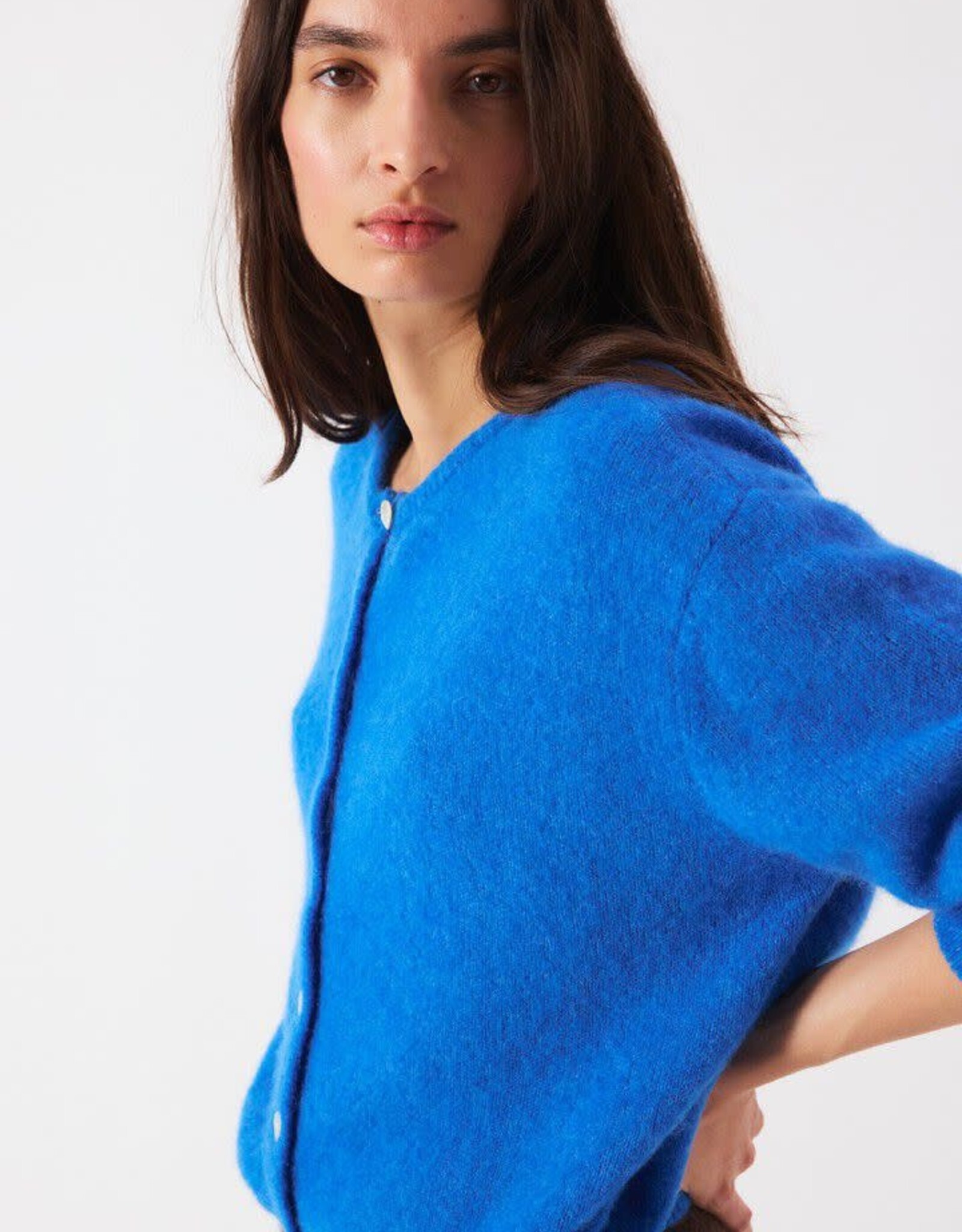 American Vintage Cardigan 'Vitow' - Curacao Chine - Vito19E  - American Vintage