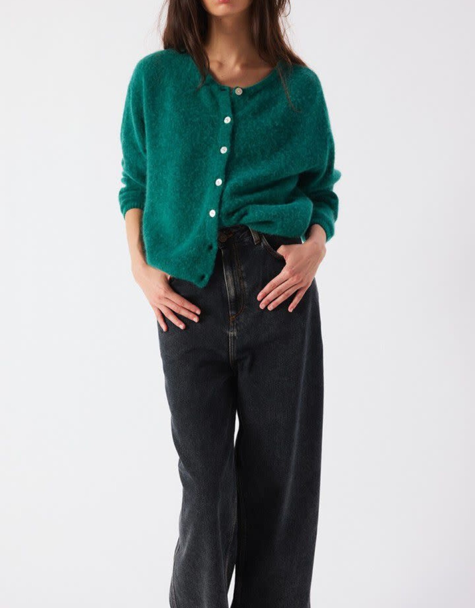 American Vintage Cardigan 'Vitow' - Canard Chine - Vito19E  - American Vintage