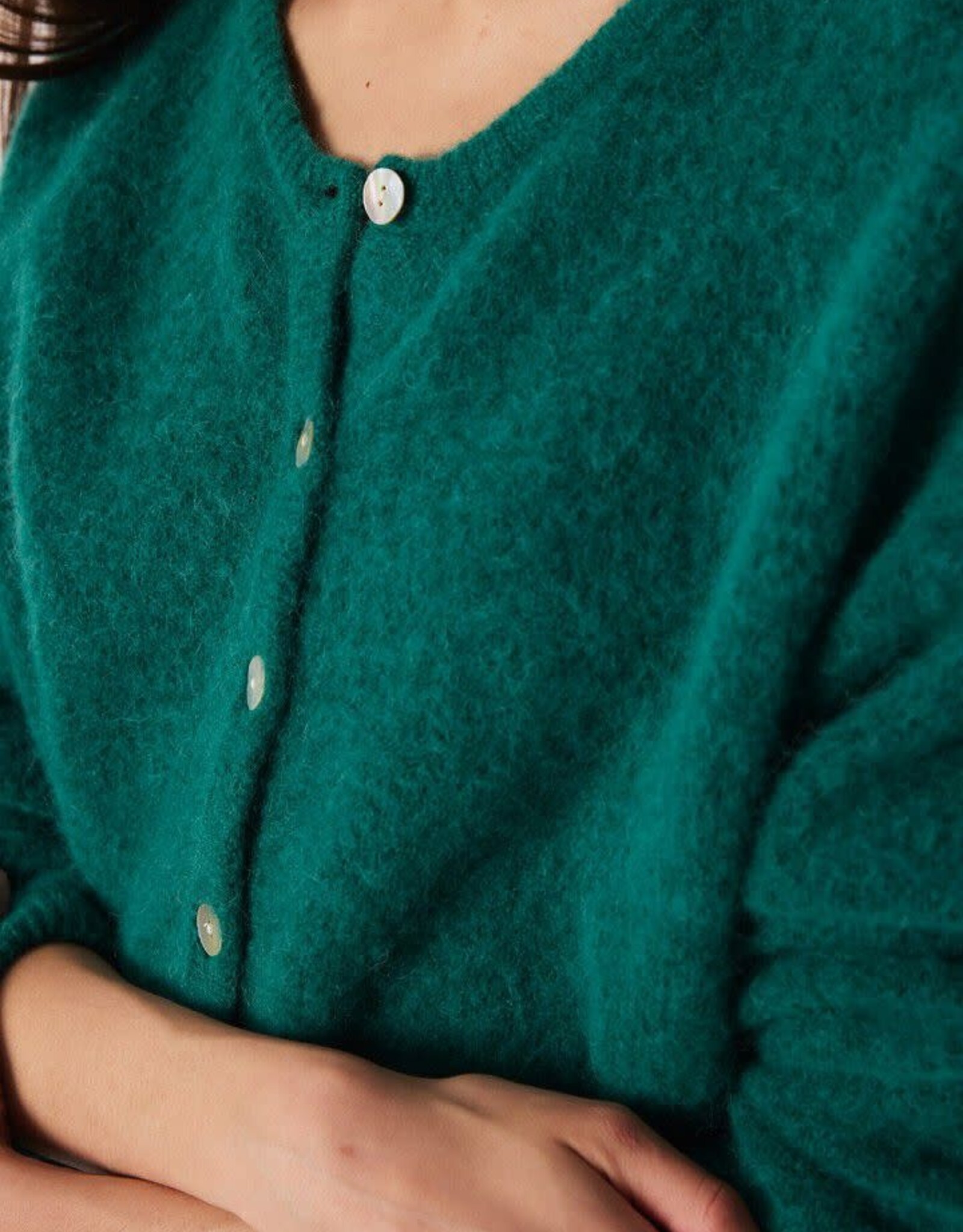 American Vintage Cardigan 'Vitow' - Canard Chine - Vito19E  - American Vintage