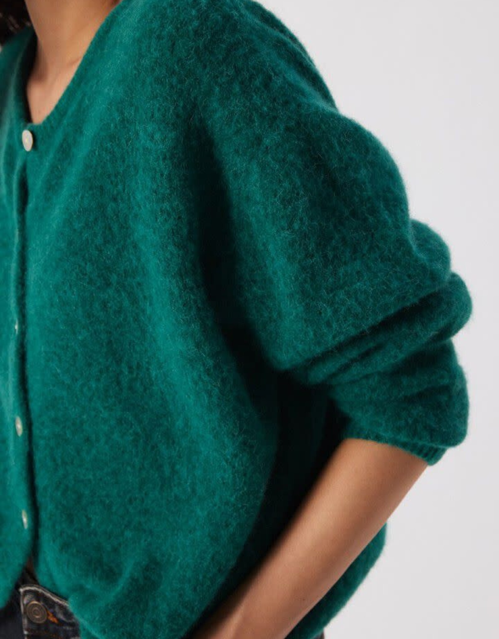 American Vintage Cardigan 'Vitow' - Canard Chine - Vito19E  - American Vintage