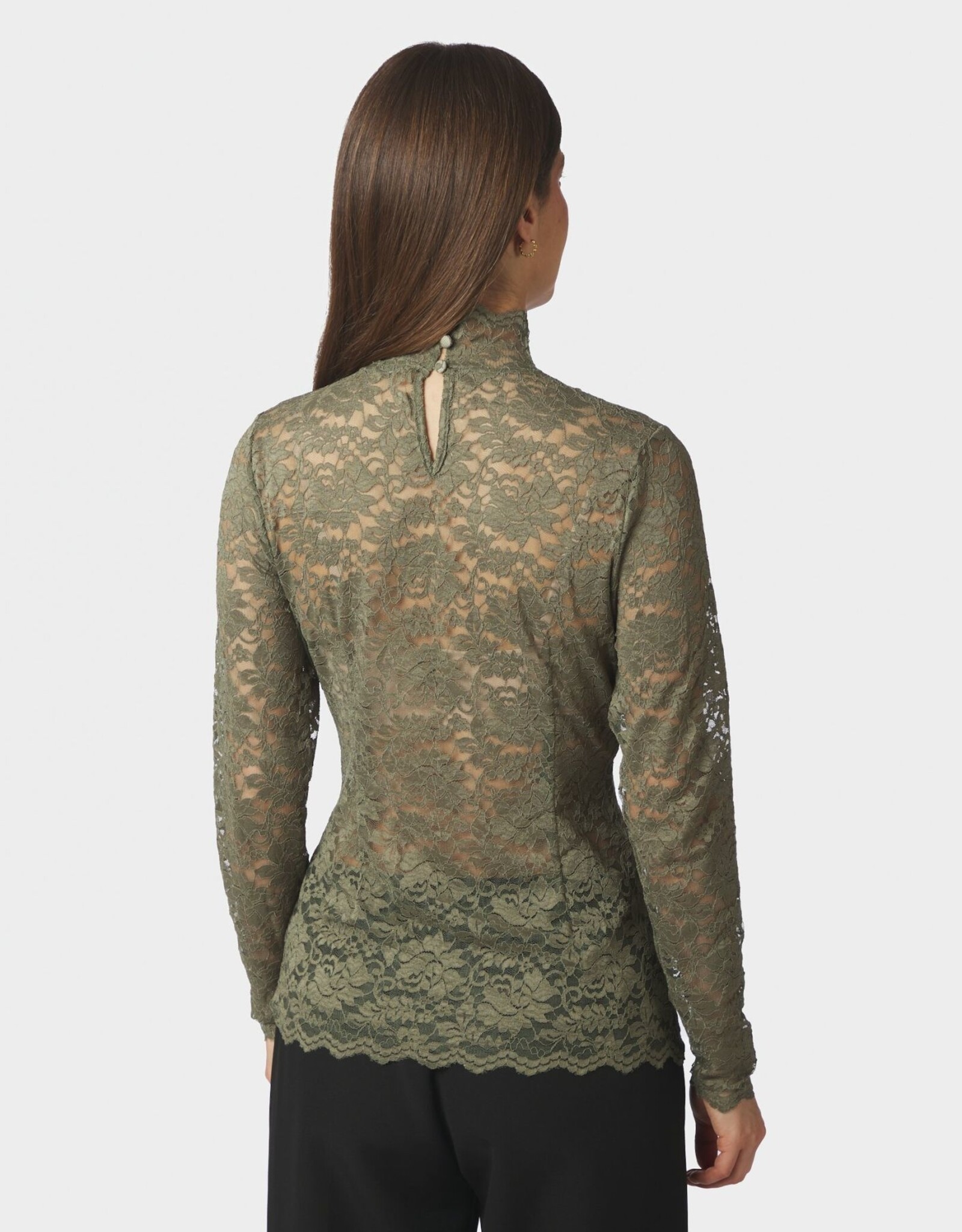 Blouse Laceflower 'Liza' - Cold Army - Neo Noir