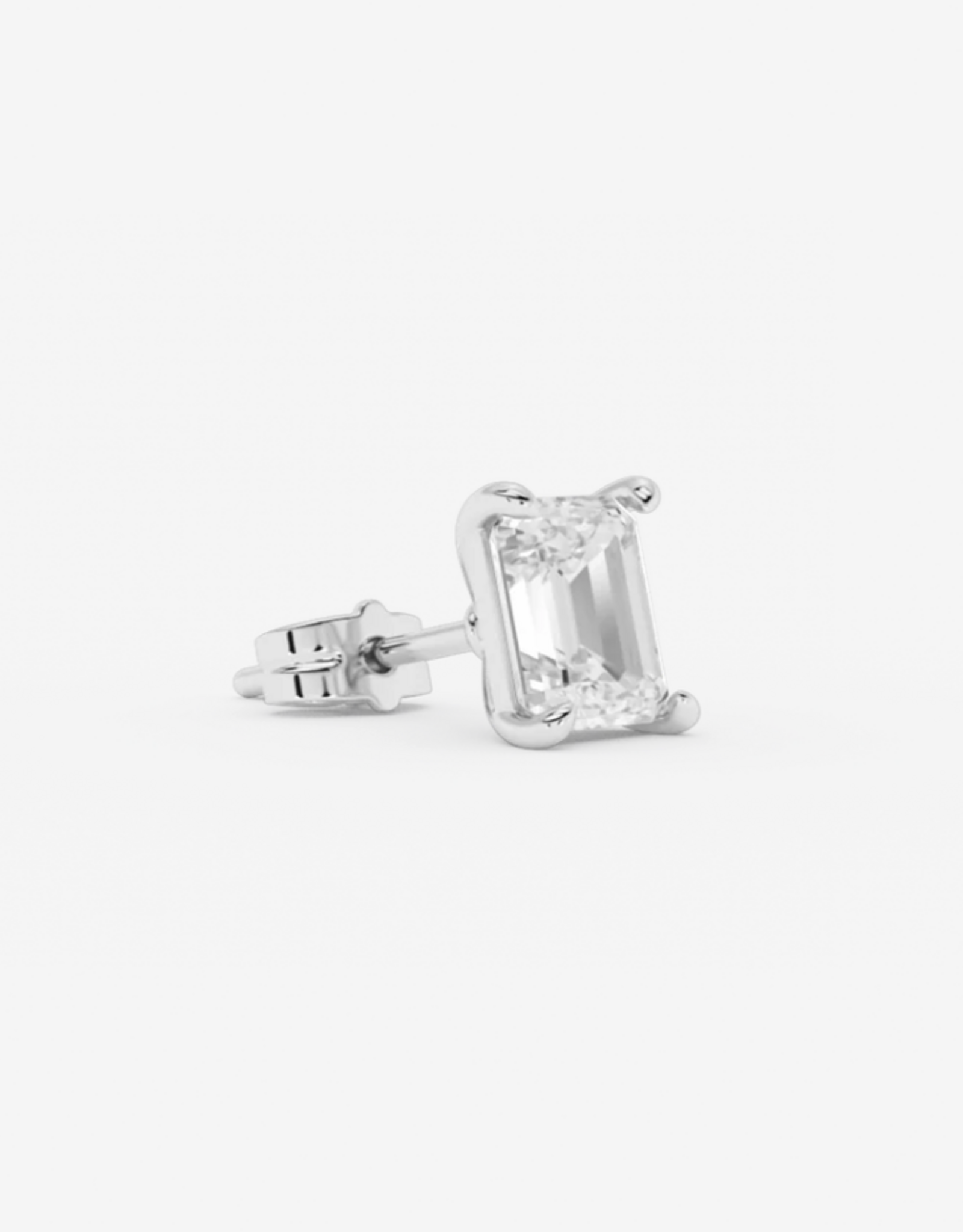 Billion Avenue Emerald Earstud - Silver - Billion Avenue