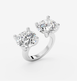 Billion Avenue Double Diamond Ring  - Silver - Billion Avenue
