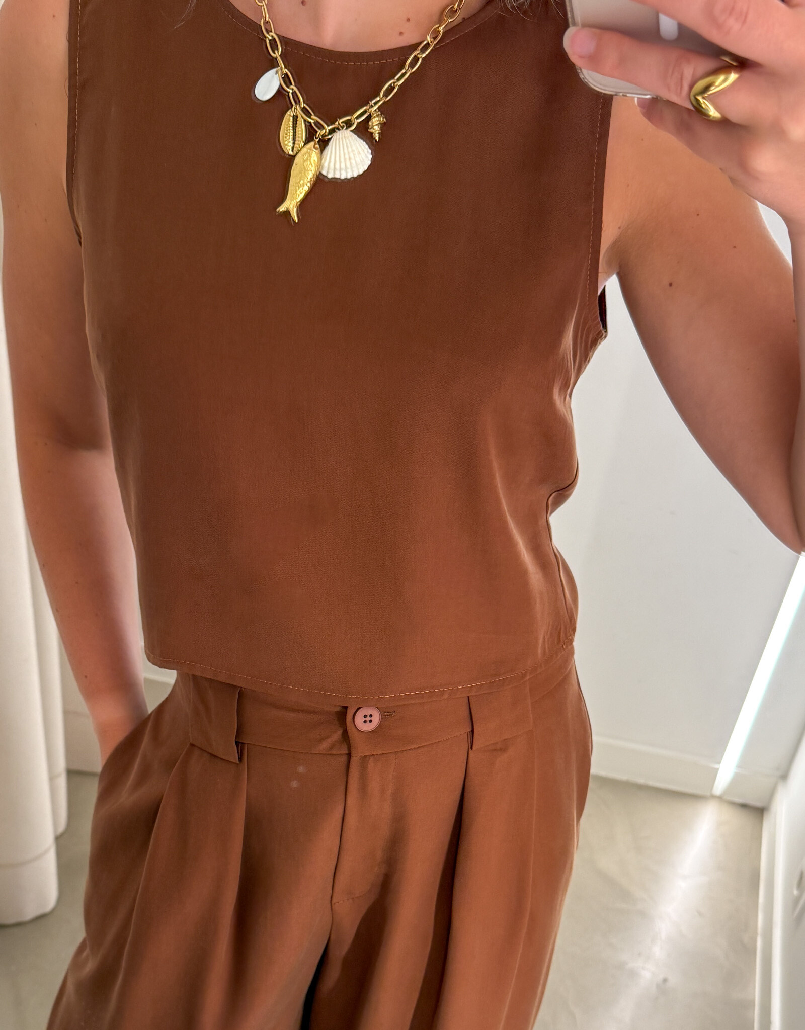 The Golden House - Garc Top 'Anne' - Marron