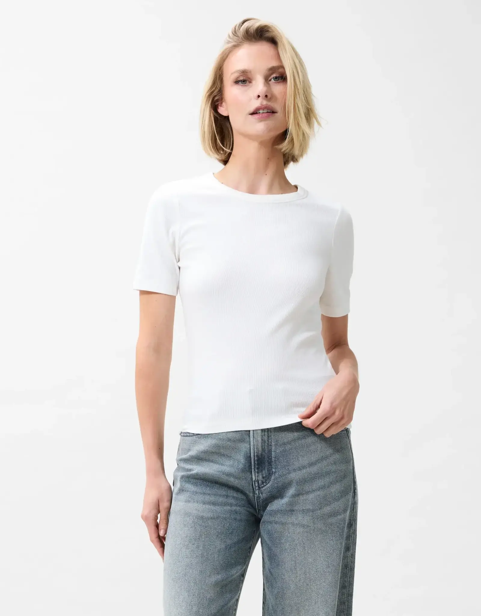 Catwalk Junkie T-Shirt 'Rib' - Off  White - Catwalk Junkie