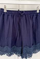 The Golden House - Garc Short Broderie 'Alix' - Navy - One Size