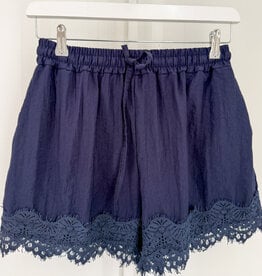 The Golden House - Garc Short Broderie 'Alix' - Navy - One Size