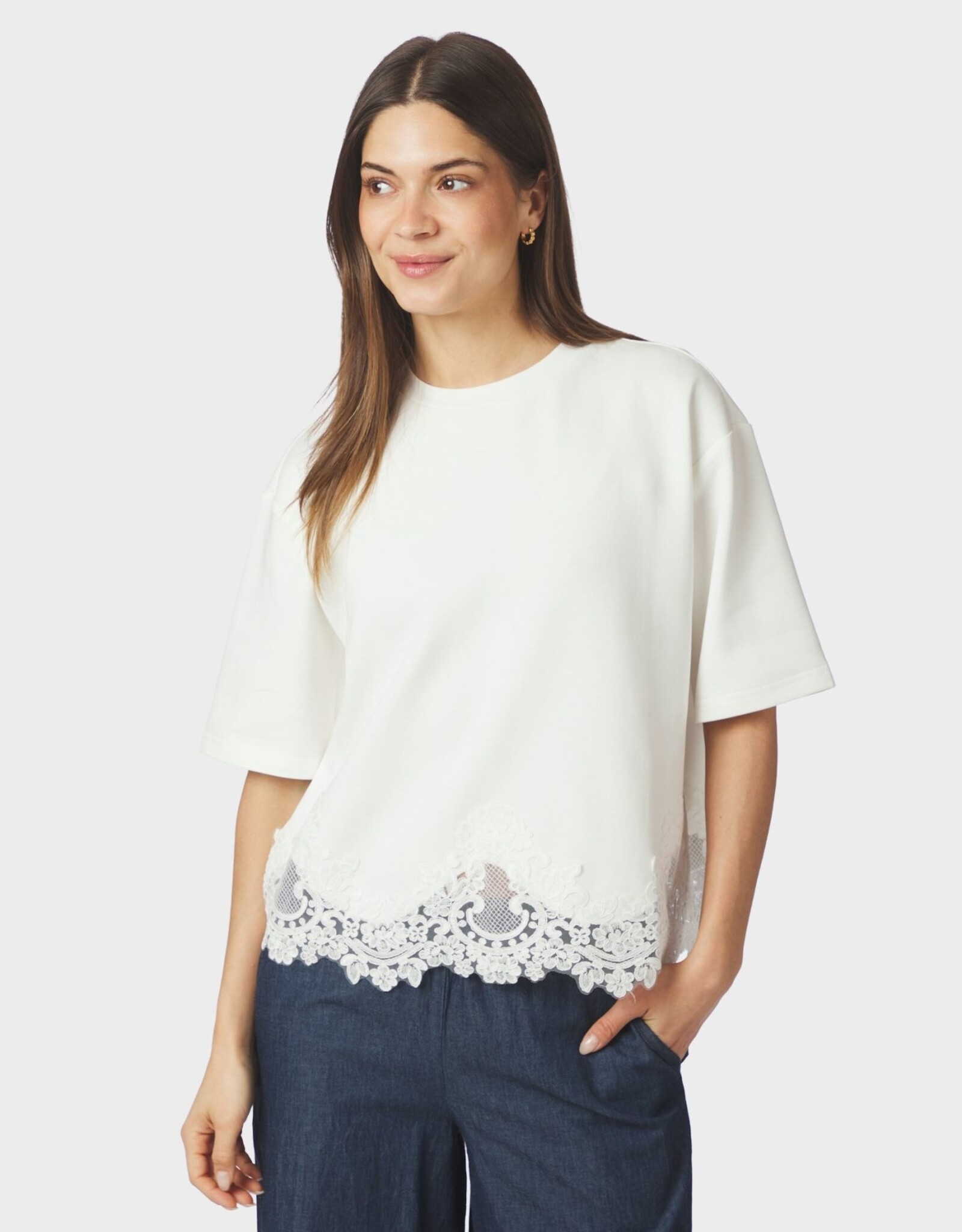 T-Shirt Lace 'Iria' - White - Neo Noir