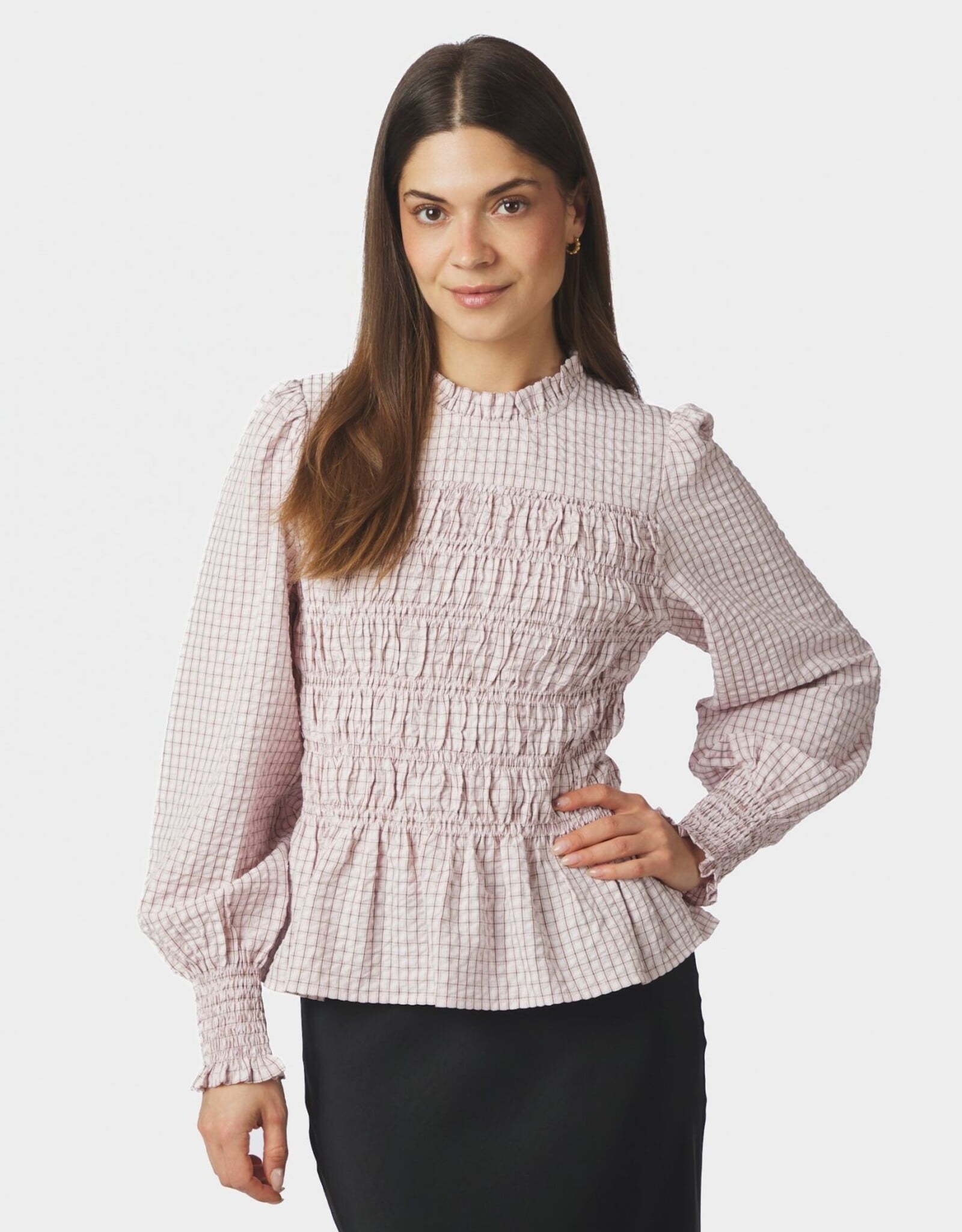 Blouse Mini Check 'Possa' - Light Pink - Neo Noir