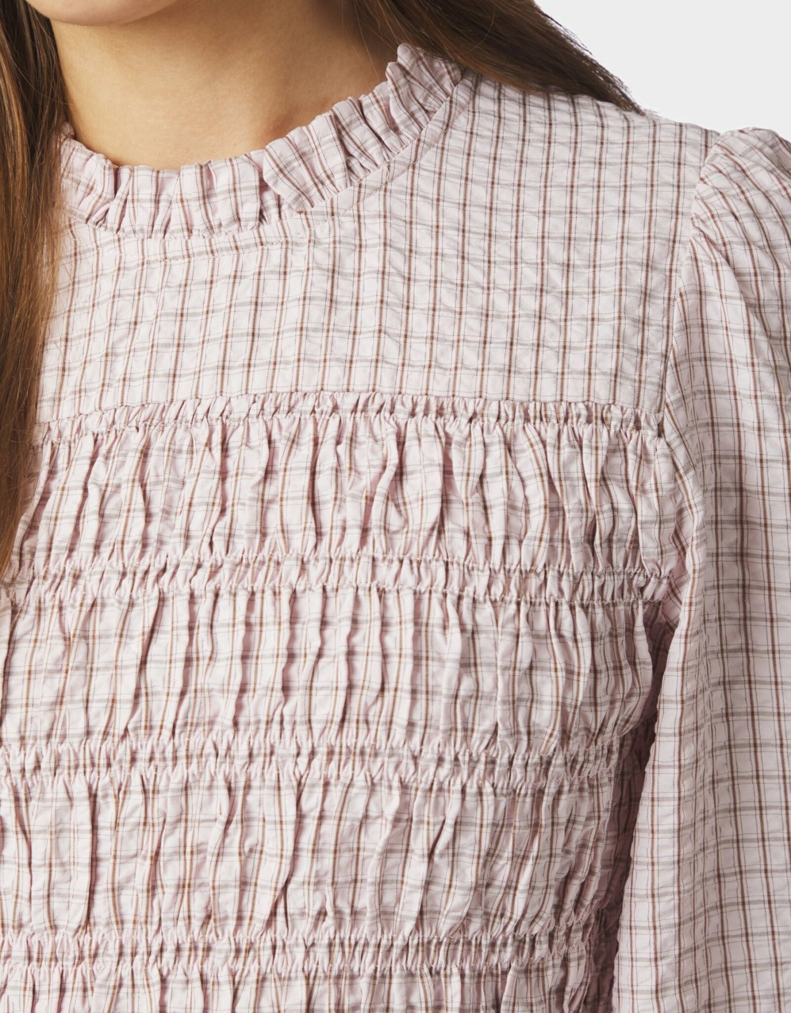Blouse Mini Check 'Possa' - Light Pink - Neo Noir