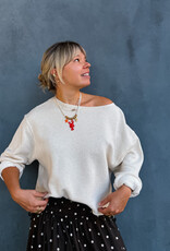 American Vintage Sweater Col Bateau 'Itonay' - Ecru Chine - Ito03A  -  American Vintage