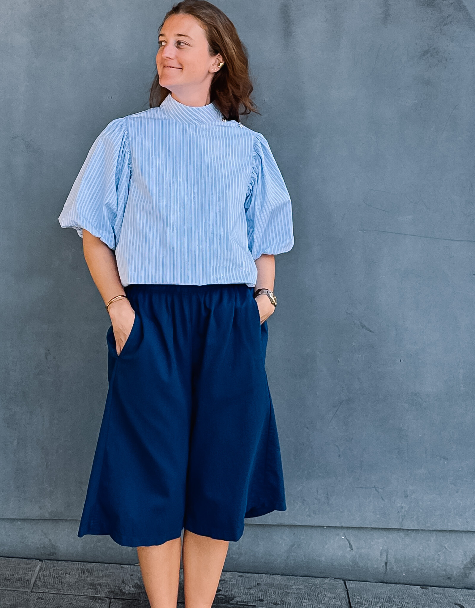 Blouse Stripe 'Parisa' - Light Blue - Neo Noir