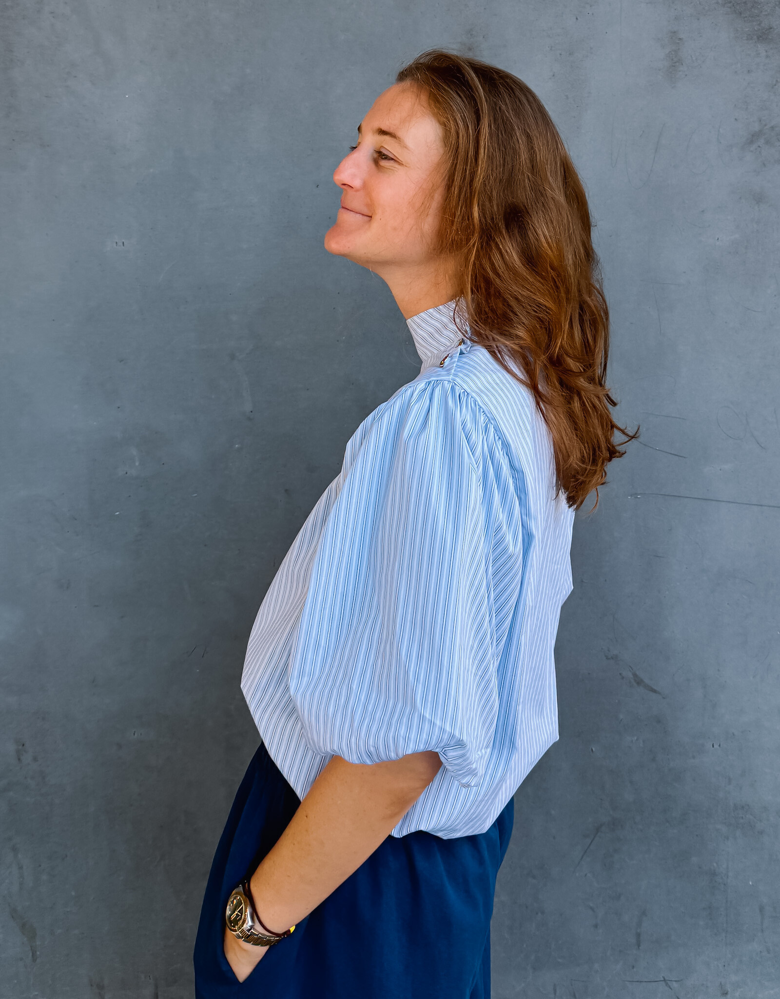 Blouse Stripe 'Parisa' - Light Blue - Neo Noir
