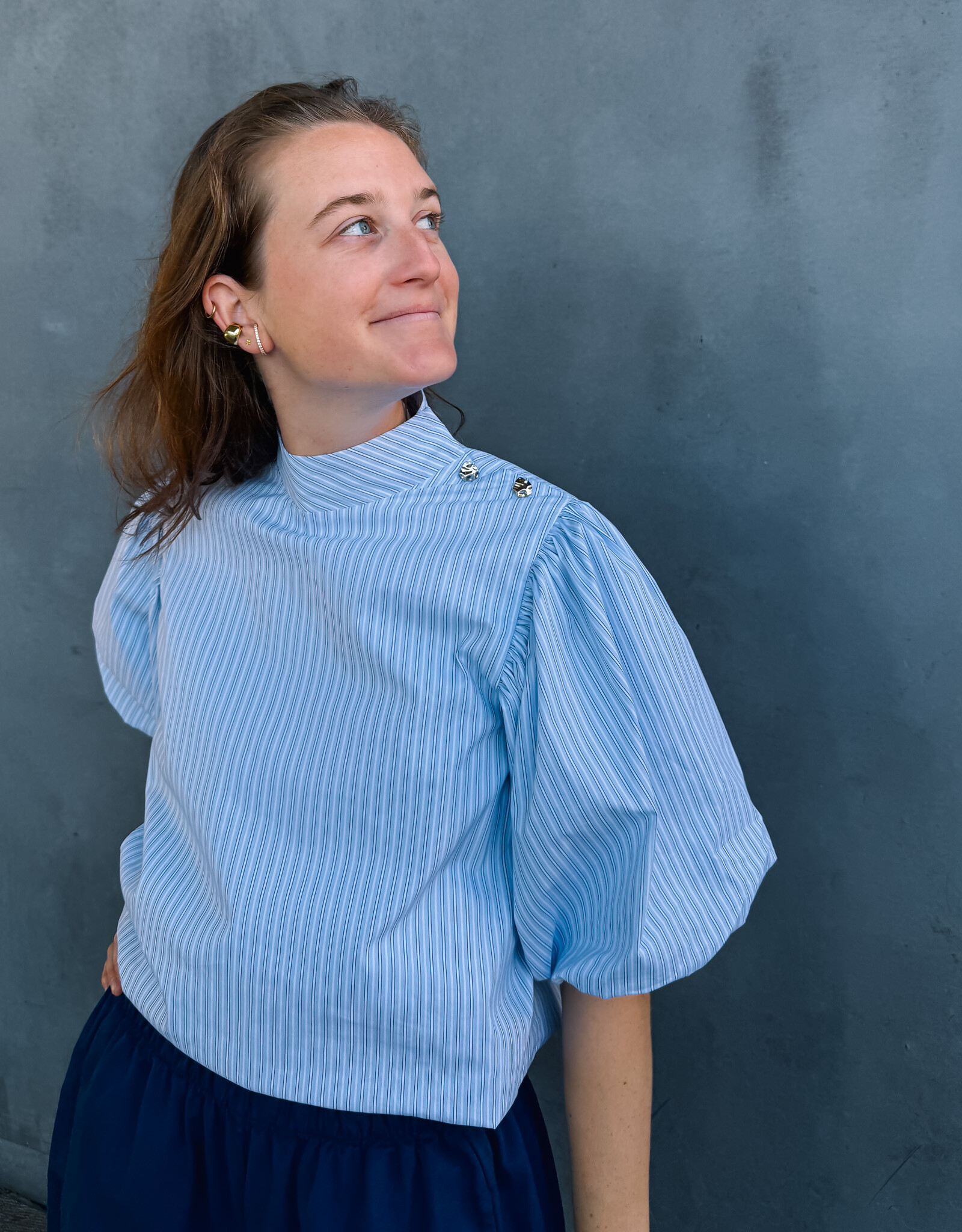 Blouse Stripe 'Parisa' - Light Blue - Neo Noir