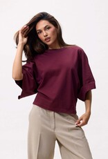 Catwalk Junkie T-Shirt 'Batsleeve' - Merlot - Catwalk Junkie