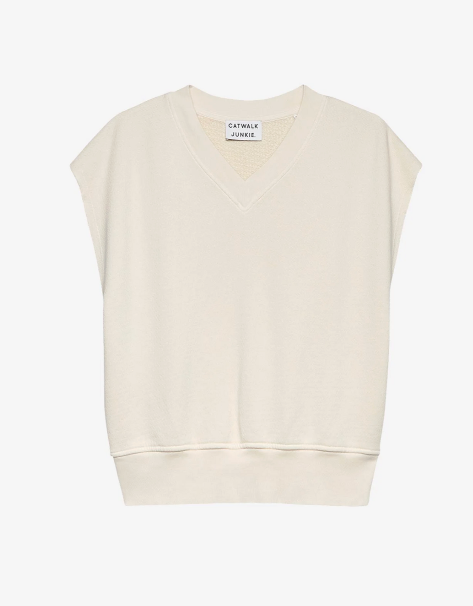 Catwalk Junkie Sleeveless Sweater 'V-Neck' - Cream - Catwalk Junkie