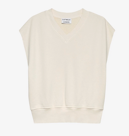 Catwalk Junkie Sleeveless Sweater 'V-Neck' - Cream - Catwalk Junkie