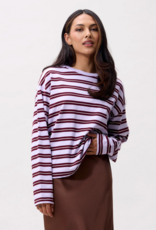Catwalk Junkie T-Shirt Long Sleeve 'Striped' - Lavender Frost - Catwalk Junkie