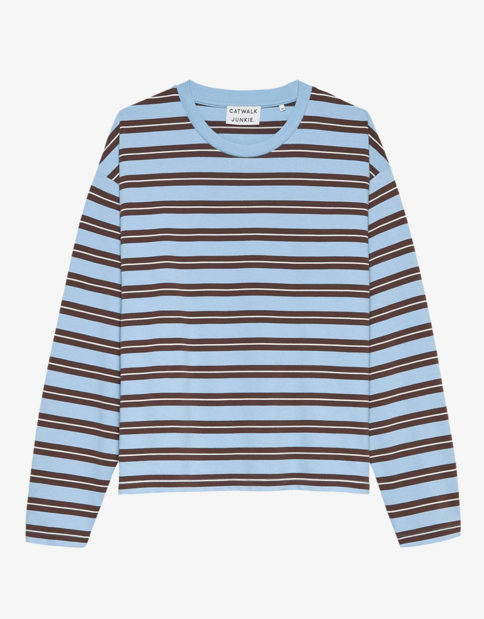 Catwalk Junkie T-Shirt Long Sleeve 'Striped' - Air - Catwalk Junkie