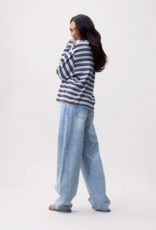 Catwalk Junkie T-Shirt Long Sleeve 'Striped' - Air - Catwalk Junkie