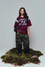 Catwalk Junkie Sweater Short Sleeve 'Sporty Graphic' - Merlot - Catwalk Junkie