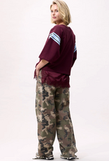 Catwalk Junkie Sweater Short Sleeve 'Sporty Graphic' - Merlot - Catwalk Junkie