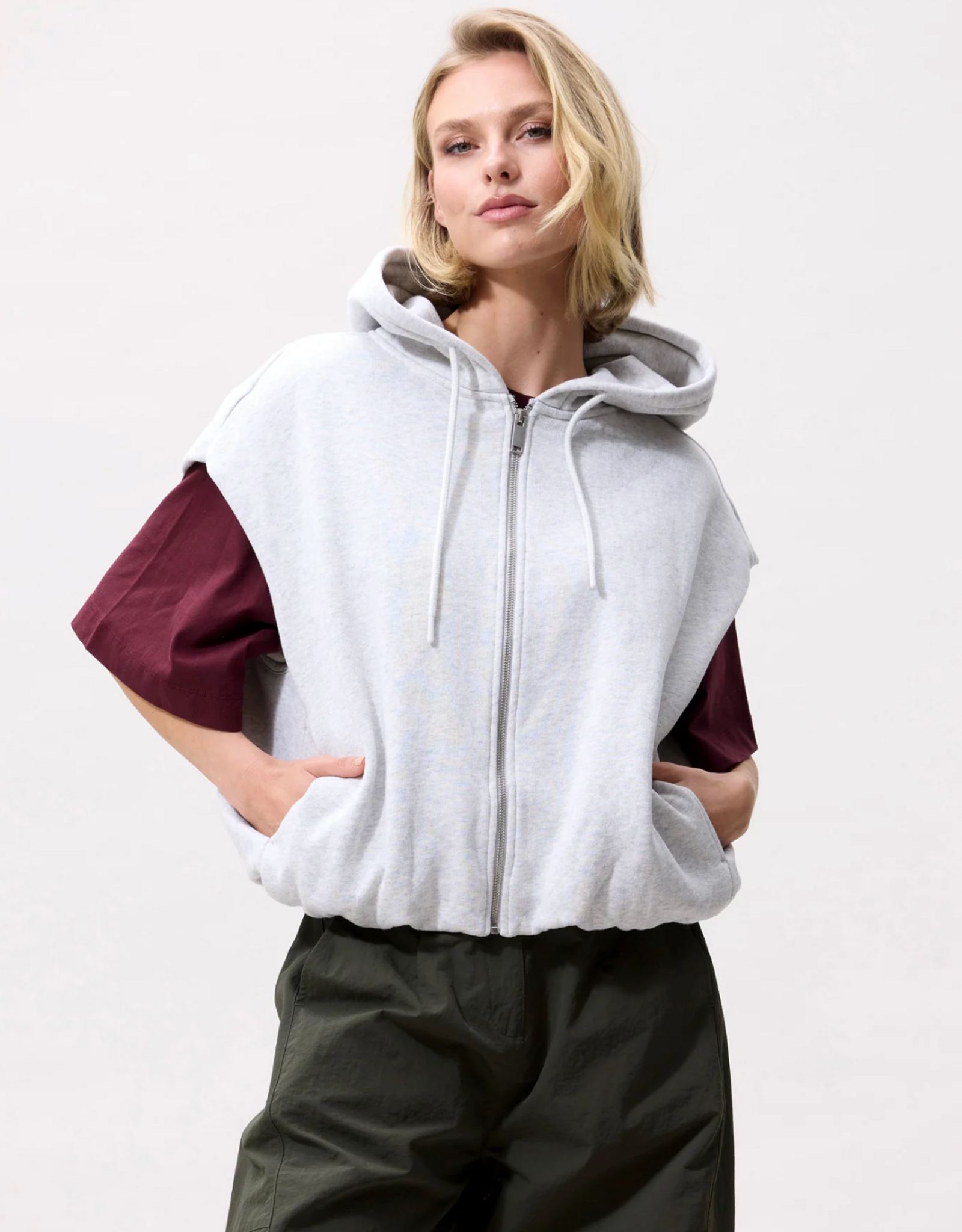 Catwalk Junkie Sleeveless Sweater 'Tuck In' - Light Grey Melange - Catwalk Junkie