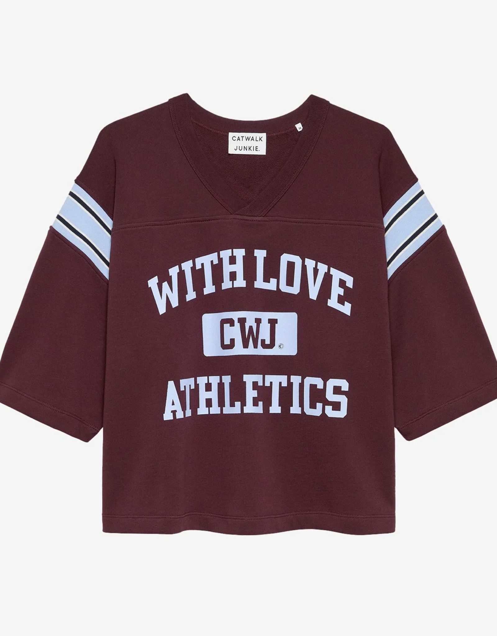 Catwalk Junkie Sweater Short Sleeve 'Sporty Graphic' - Merlot - Catwalk Junkie