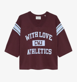Catwalk Junkie Sweater Short Sleeve 'Sporty Graphic' - Merlot - Catwalk Junkie